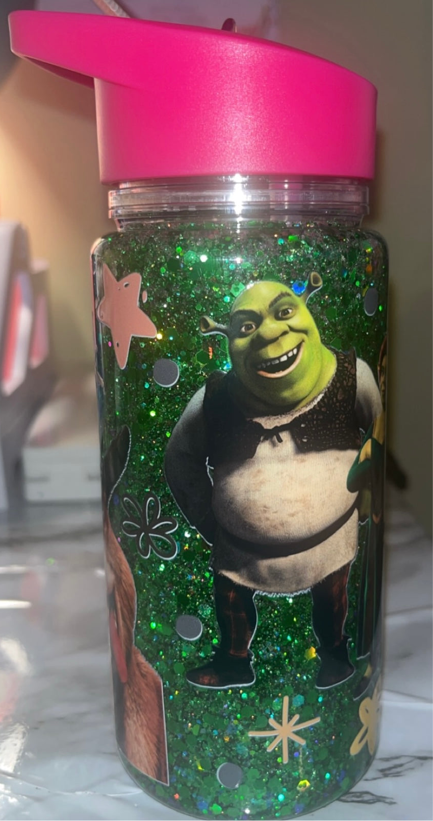 Shrek - 10 oz Acrylic Snowglobe Kids Water Bottle