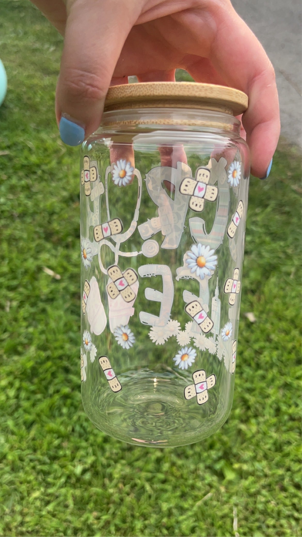 Scrub Life - 16 oz decal glass cup