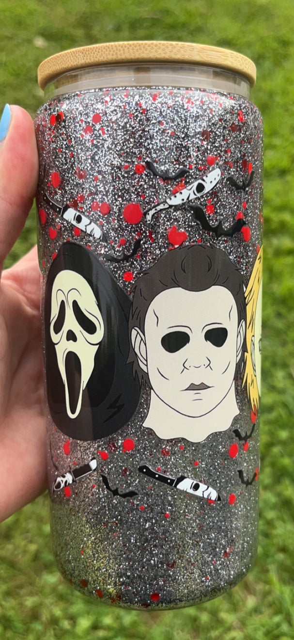 Halloween Thrillers - 16 oz decal & glitter snowglobe cup
