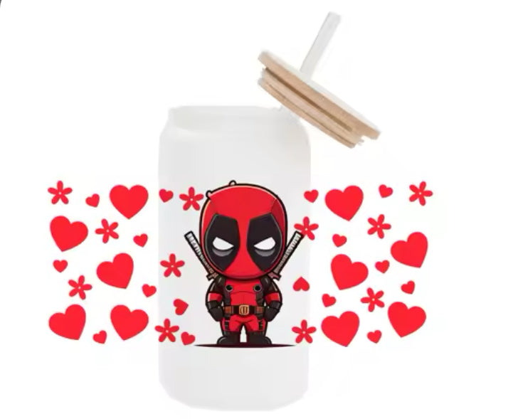 Deadpool w/hearts & flowers