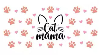 Cat Mama w/ears - hearts & paws