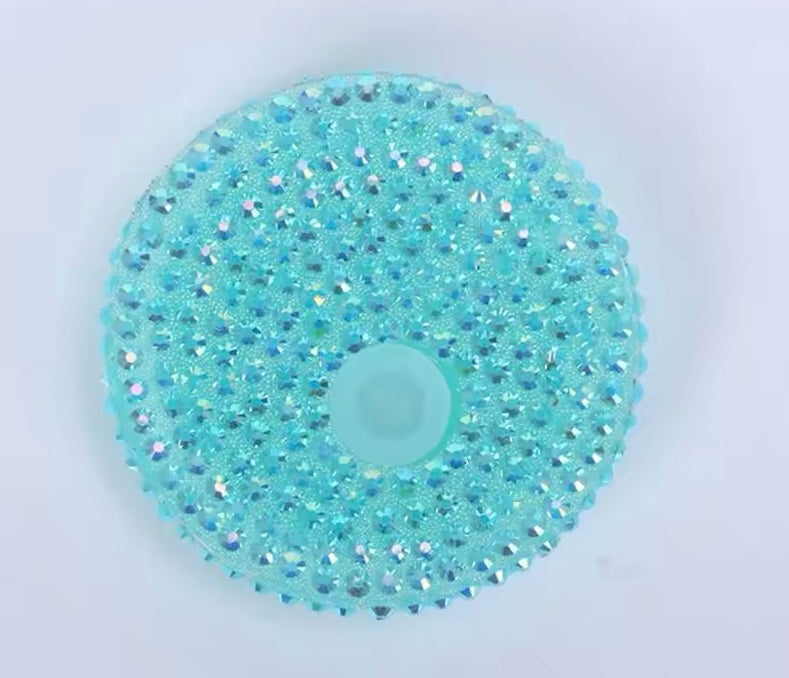 Blue Rhinestone Lid