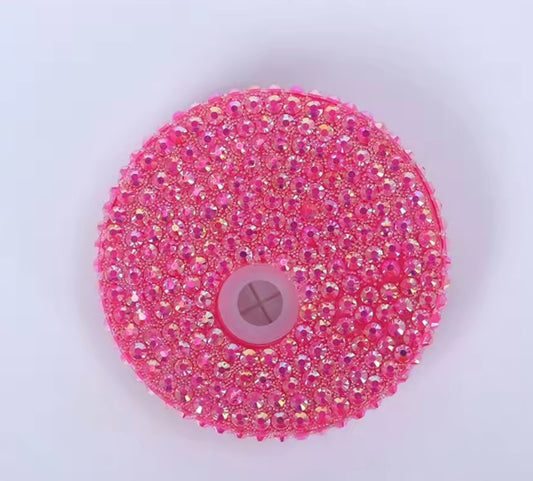 Dark Pink Rhinestone Lid