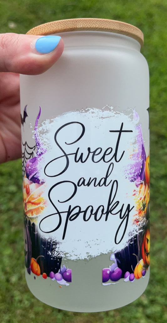 Sweet & Spooky - 16 oz decal frosty glass cup