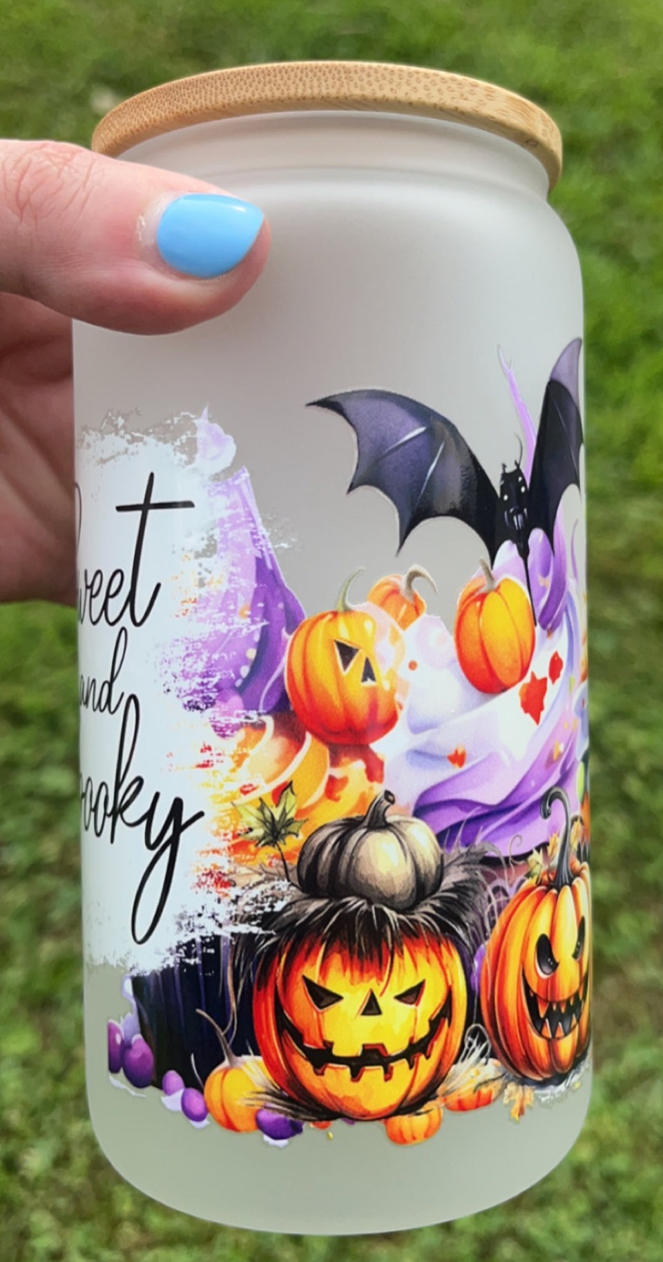 Sweet & Spooky - 16 oz decal frosty glass cup