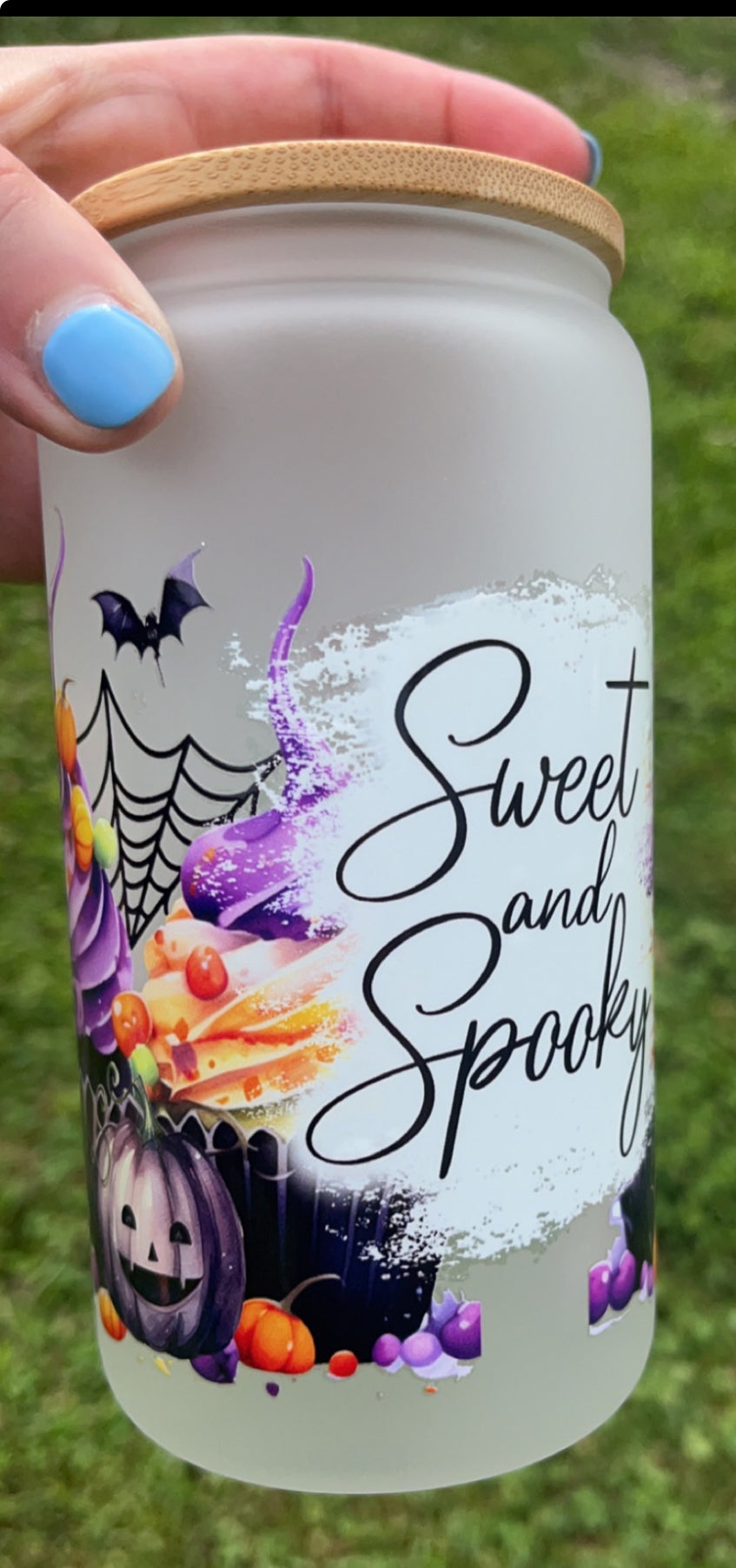 Sweet & Spooky - 16 oz decal frosty glass cup