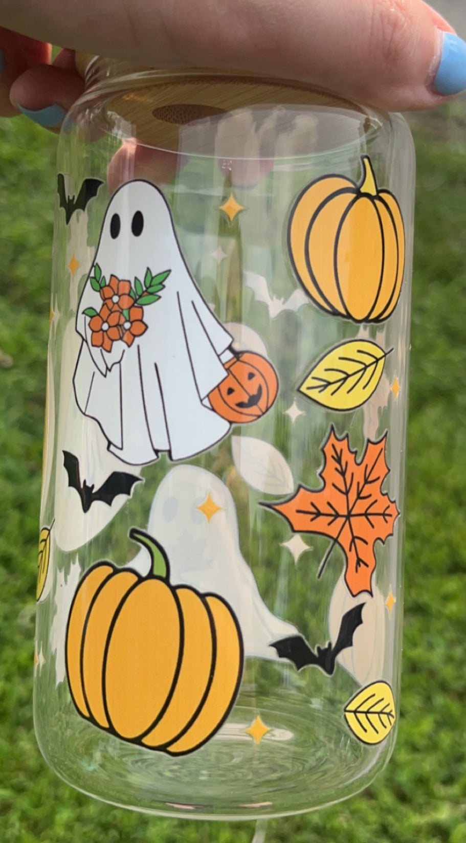 Spooky Vibes - 16oz decal glass cup