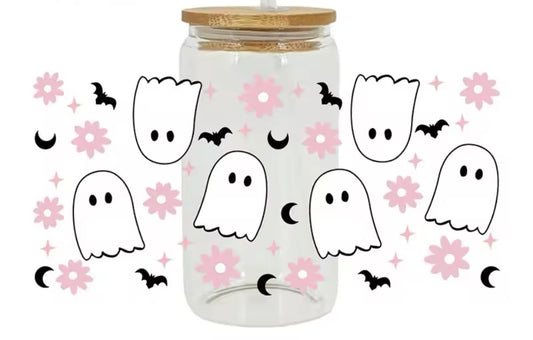 Mini ghosts w/flowers & bats