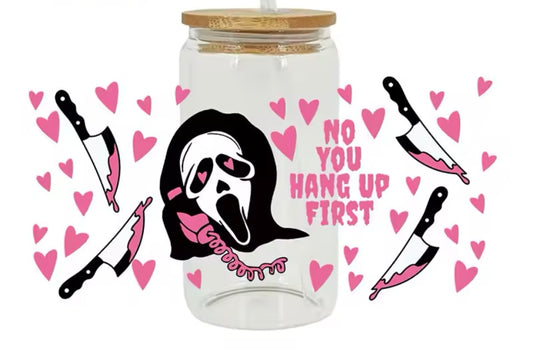 Scream face & hearts - No, you hang up first